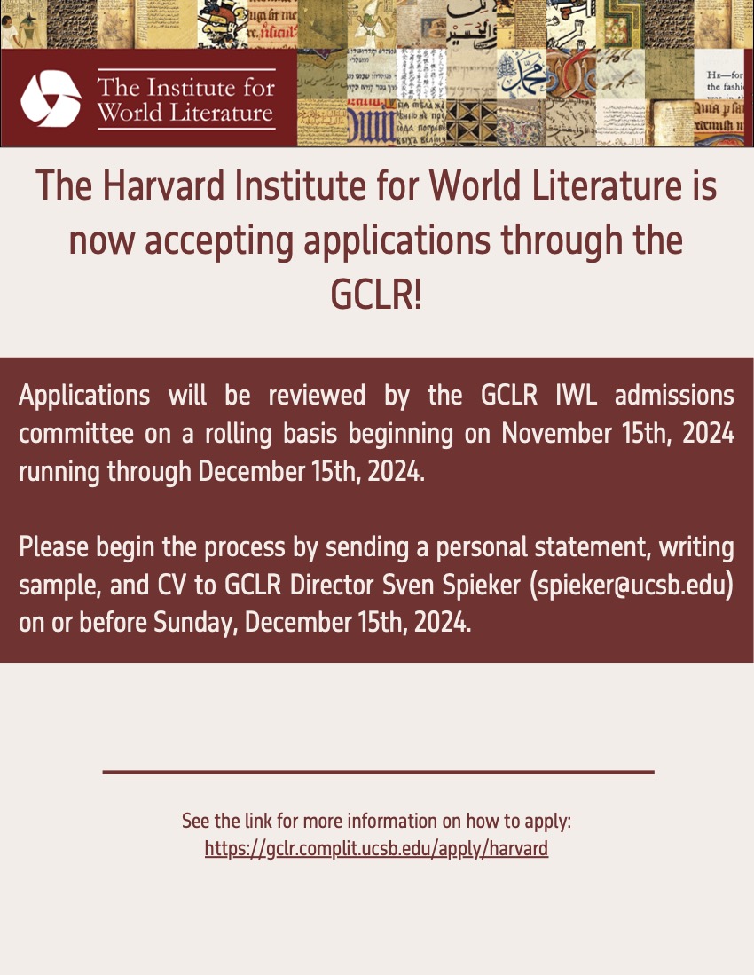 Harvard Institute for World Literature 2025 Summer Program: Apply Now! article image